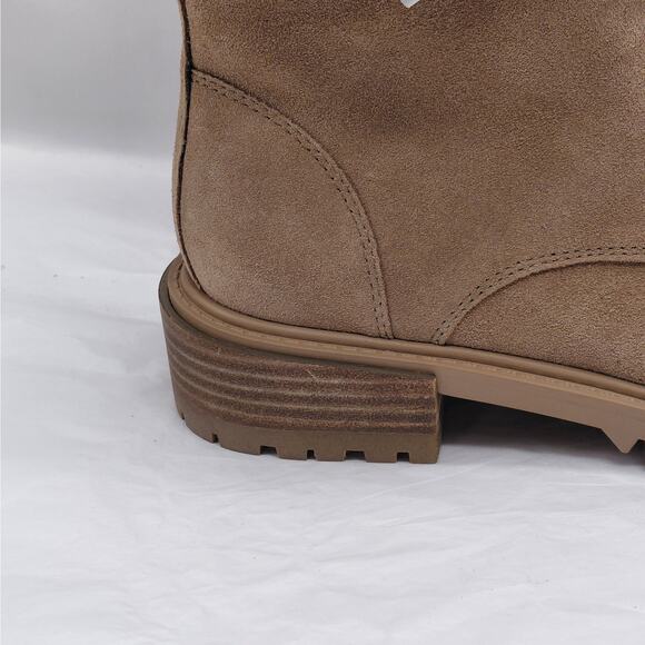 Vince Camuto Fawdry Tan Suede Combat Boots Women’s 6.5M Moto Lug Sole Fall Biker - Picture 9 of 13